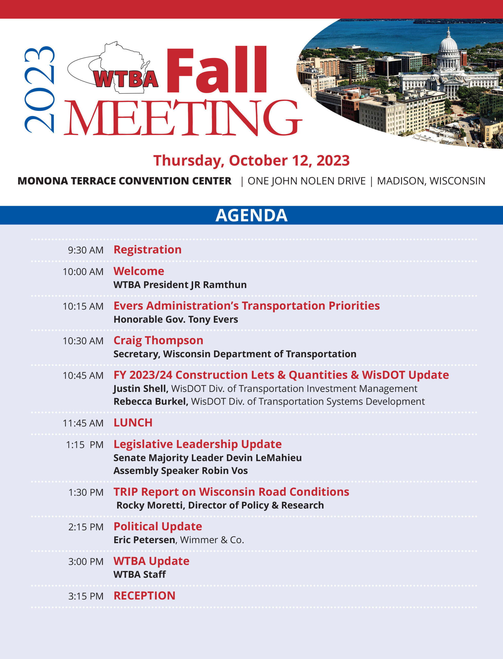 2023 WTBA Fall Meeting Wisconsin Transportation Builders Assn